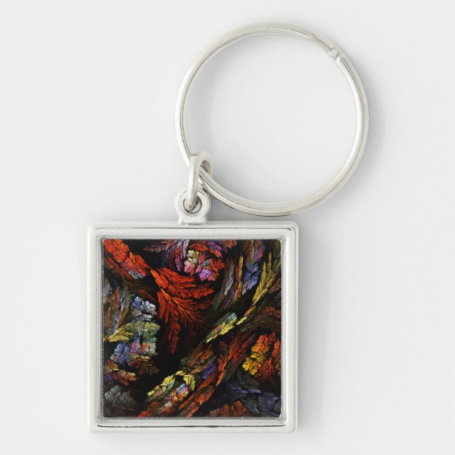 Color Harmony Abstract Art Small Keychain (Front)