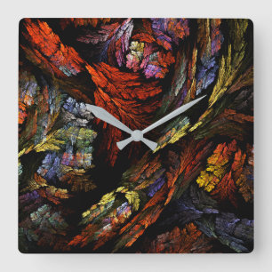 Color Harmony Abstract Art Square Wall Clock