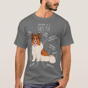 Color Headed White Sheltie Shetland Sheepdog Anato T-Shirt