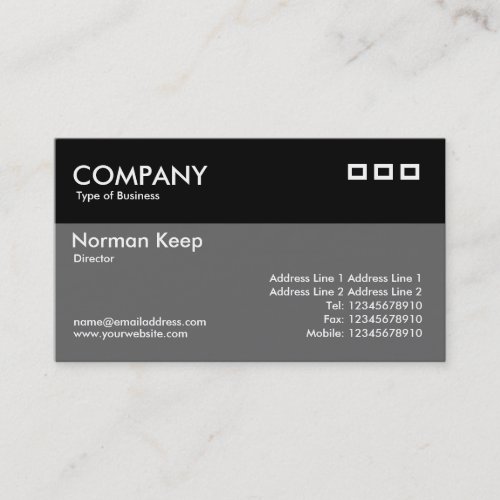 Color Header - Black and Gray Business Card Templates