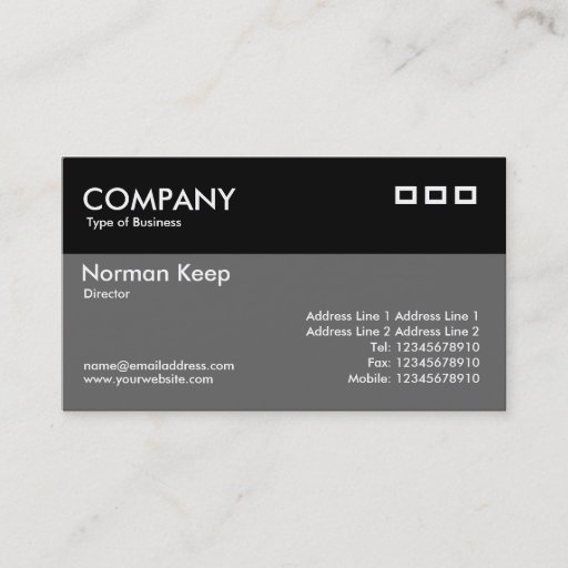 Customizable Color Header - Black and Gray Business Card Templates
