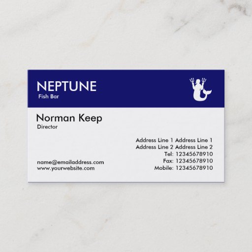 Customizable Color Header - Dark Blue - Neptune Business Card Template