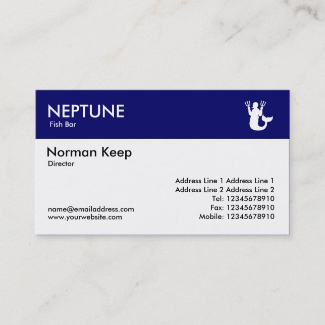 Color Header - Dark Blue - Neptune Business Card (Front)