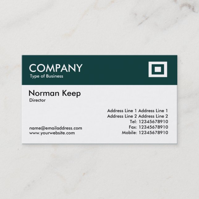 Color Header - Dark Green Business Card (Front)