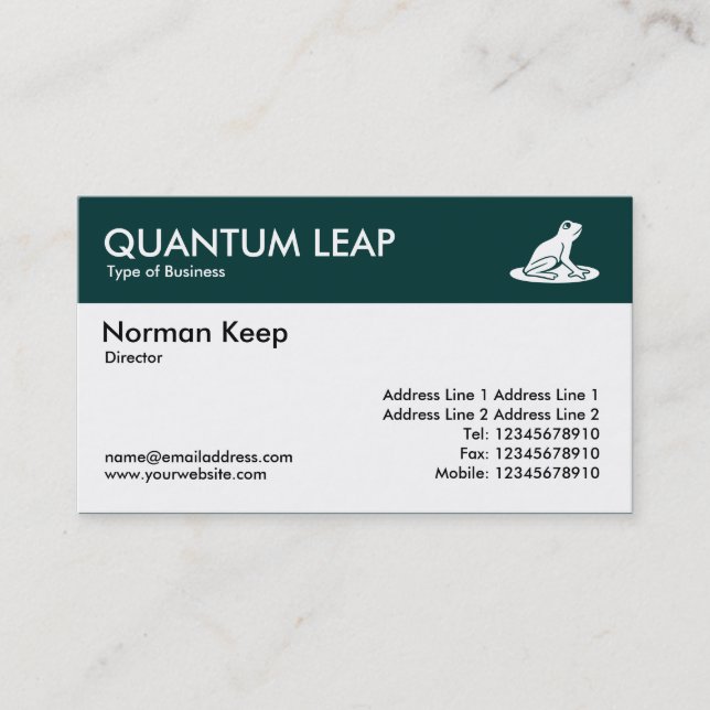 Color Header - Dark Green - Frog Business Card (Front)