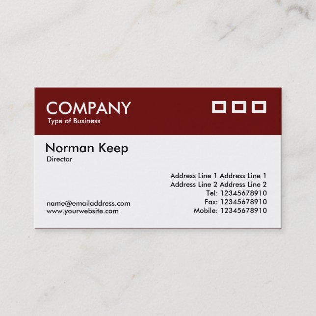 Color Header - Dark Maroon v2 Business Card (Front)