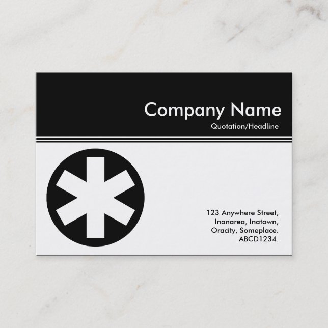 Color Header III - Black - Asterisk Business Card (Front)