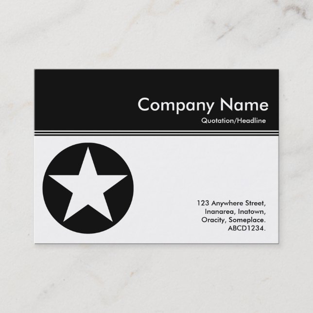 Color Header III - Black - Star Business Card (Front)
