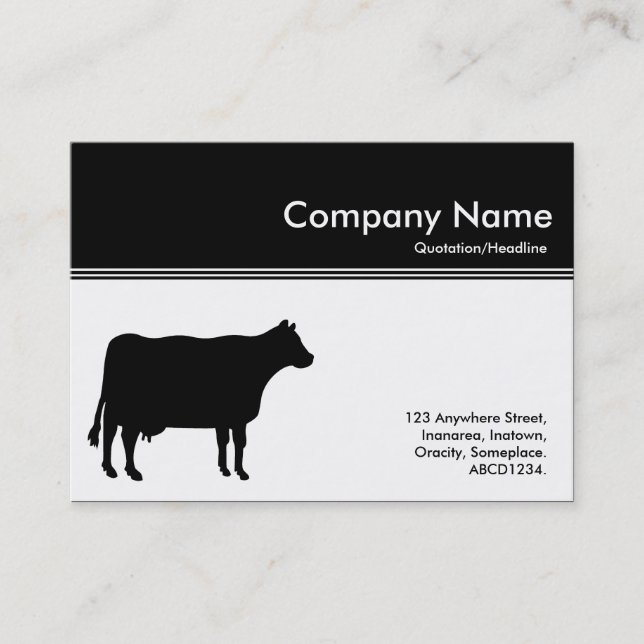 Color Header III - Cow - Black Business Card (Front)