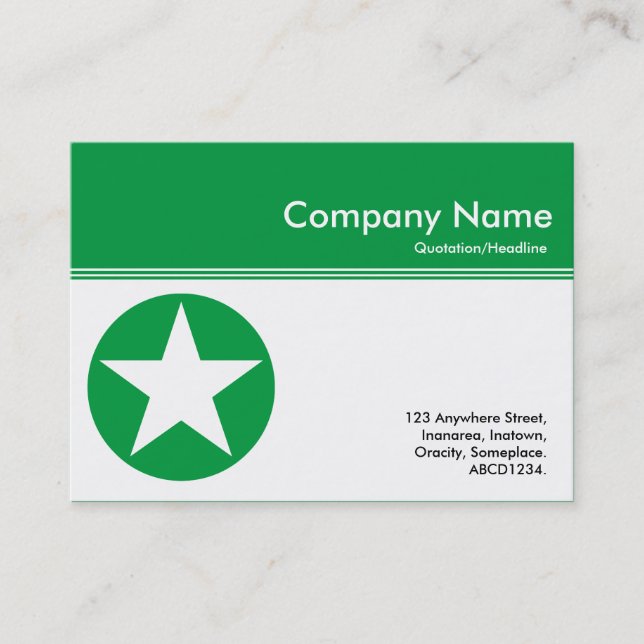 Color Header III - Green - Star Business Card (Front)