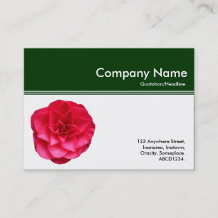 Color Header III - Red Camellia - Dark Green Business Card