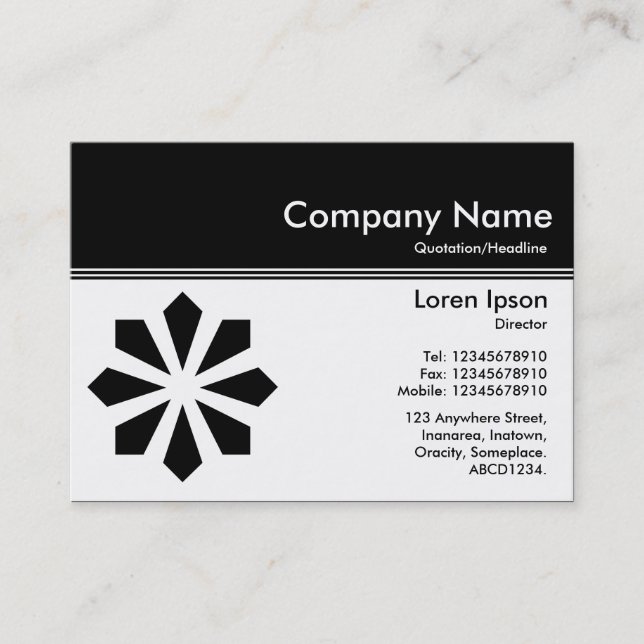 Color Header III v2 - Black - Art Deco Business Card (Front)