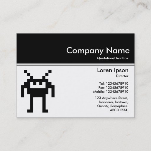 Customizable Color Header III v2 - Black - Nanobot Business Cards
