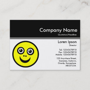 Color Header III v2 - Black - Smily Face Business Card