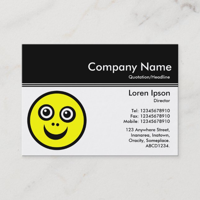 Color Header III v2 - Black - Smily Face Business Card (Front)