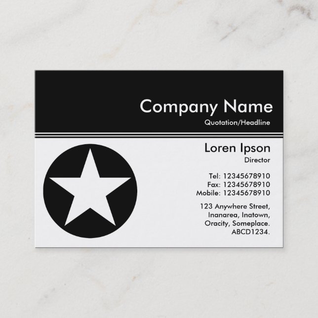 Color Header III v2 - Black - Star Business Card (Front)