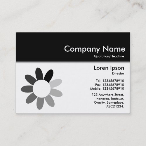 Color Header III v2 _ Black _ Tone Flower Business Card