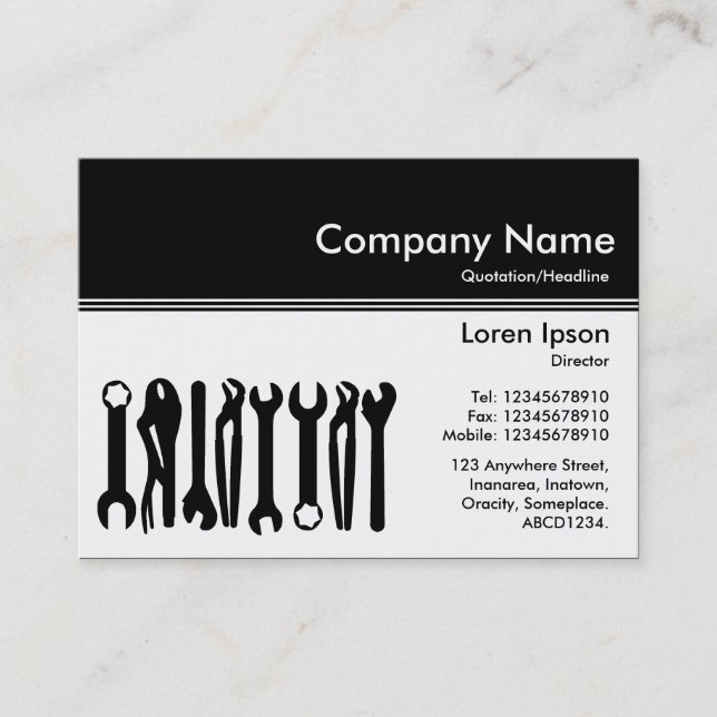 Color Header III v2 - Black - Tools Business Card (Front)