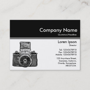 Color Header III v2 - Black - Vintage Camera Business Card