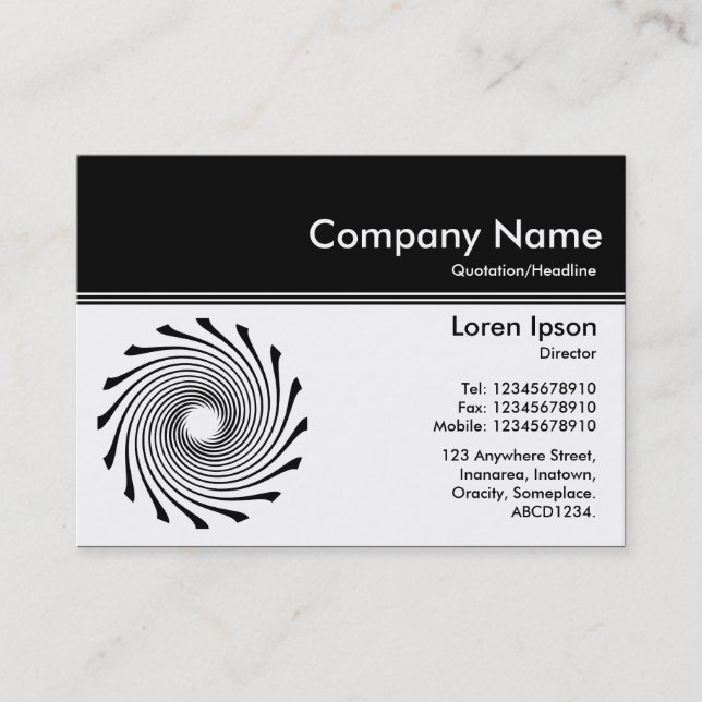 Color Header III v2 - Black - Warp Drive Business Card (Front)