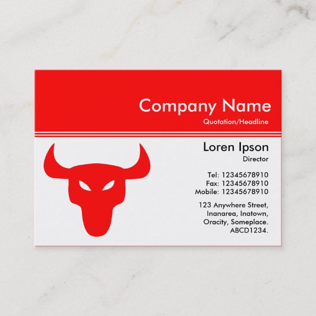 Color Header III v2 - Red - Red Steer Business Card (Front)