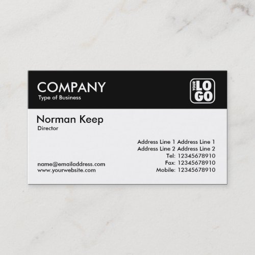 Color Header Logo _ Black and White Business Card