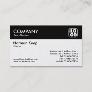 Color Header (Logo) - Black and White (Platinum) Business Card