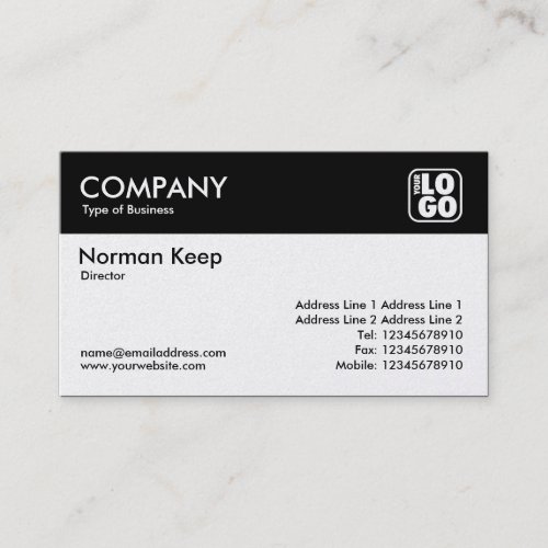 Color Header Logo _ Black and White Platinum Business Card