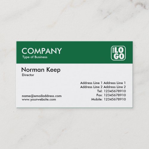 Color Header (Logo) - Forest Green Business Cards