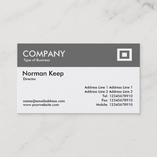 Color Header - Mid Gray Business Cards
