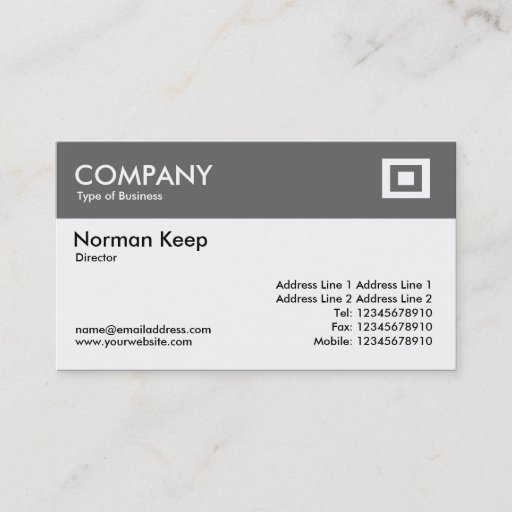 Customizable Color Header - Mid Gray Business Cards