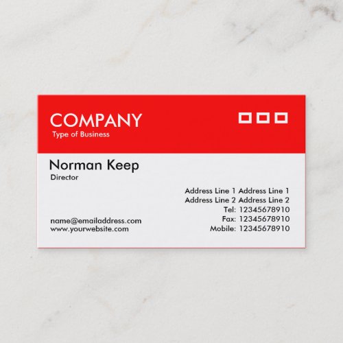 Color Header - Red Business Card Templates