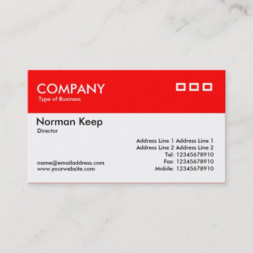 Customizable Color Header - Red Business Card Templates