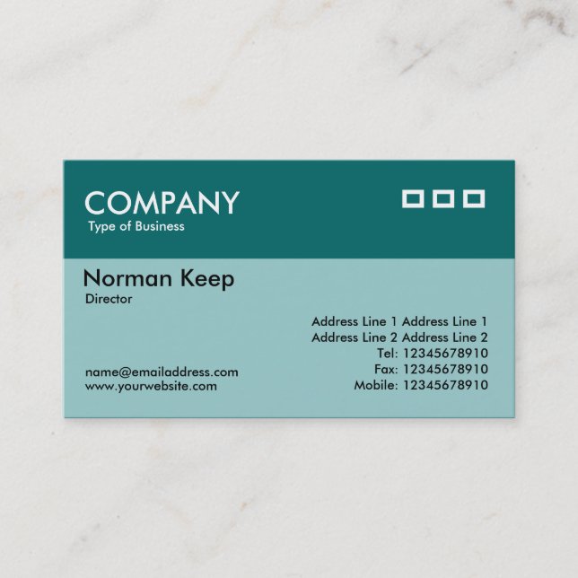 Color Header - Shades of Green Business Card (Front)