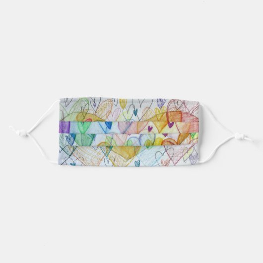 Color Hearts Inspirational Art Custom Face Masks (Front, Folded)