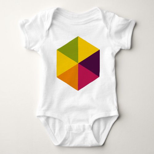 Color Hexagon 01 Baby Bodysuit