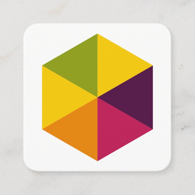 Color Hexagon 01 Square Business Card (Front)