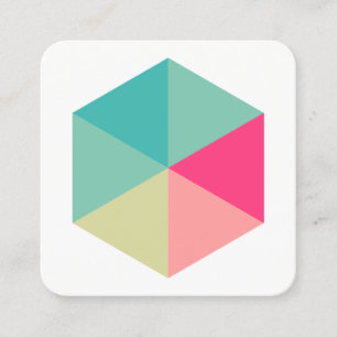 Color Hexagon 02 Square Business Card