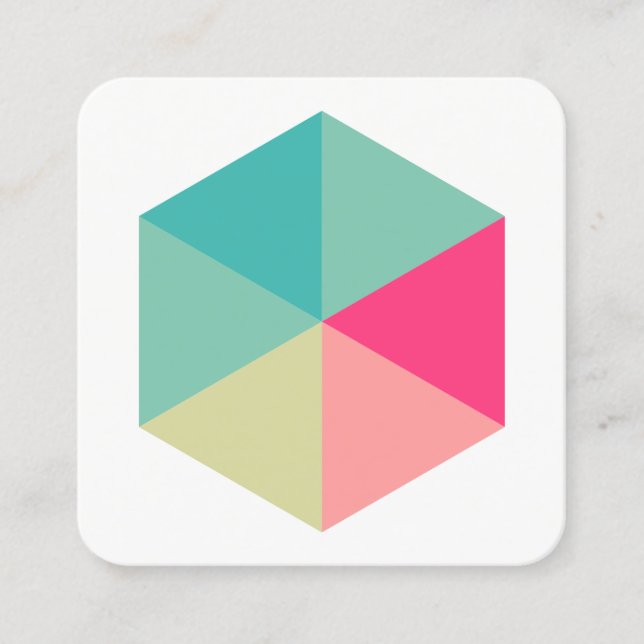 Color Hexagon 02 Square Business Card (Front)
