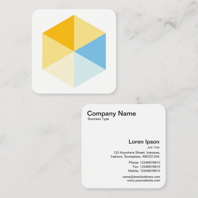 Color Hexagon 03 Square Business Card (Front/Back)