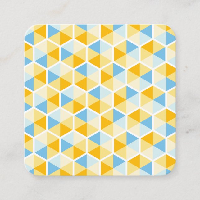 Color Hexagon Pattern 03 Square Business Card (Front)