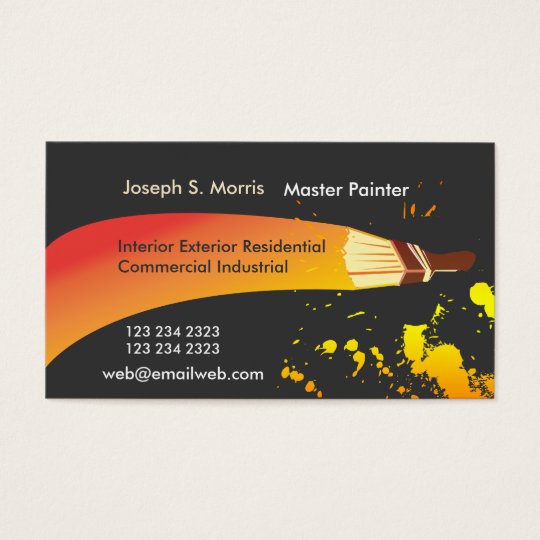 Color House Painter Artistic Brush Business Card