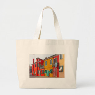 Color houses in Venice island Burano Italy Large Tote Bag