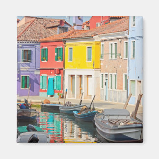 Color houses in Venice island Burano Italy Magnet