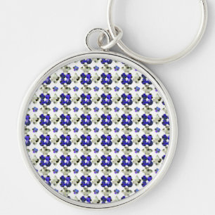 Color Illustration Fancy shapes, Gray and Blue Keychain