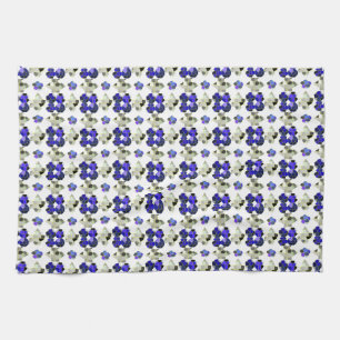 Color Illustration Fancy shapes, Gray and Blue Kitchen Towel