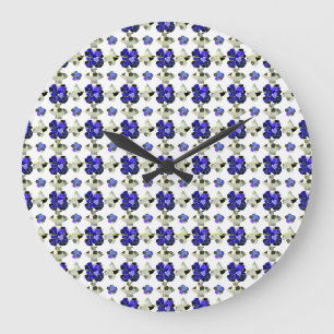 Color Illustration Fancy shapes, Gray and Blue Large Clock