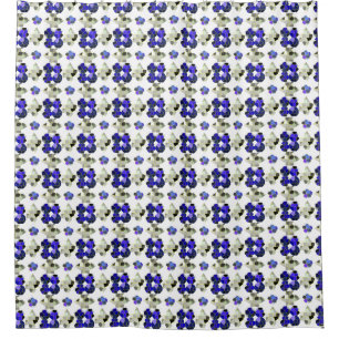 Color Illustration Fancy shapes, Gray and Blue Shower Curtain