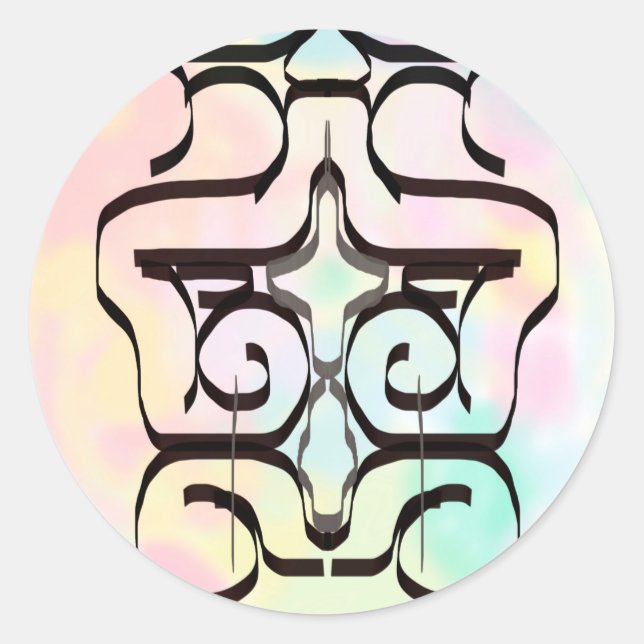 color illustrations classic round sticker (Front)