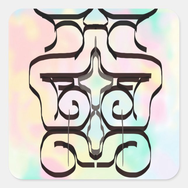 color illustrations square sticker (Front)